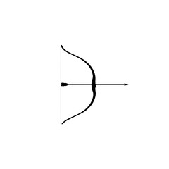 Minimalist Bow and Arrow Line Art Silhouette