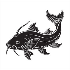 sea catfish vector art illustration