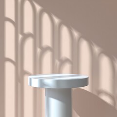 Minimalist Blank Podium for Cosmetic Product Display
