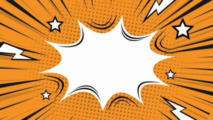 Orange comic explosion background