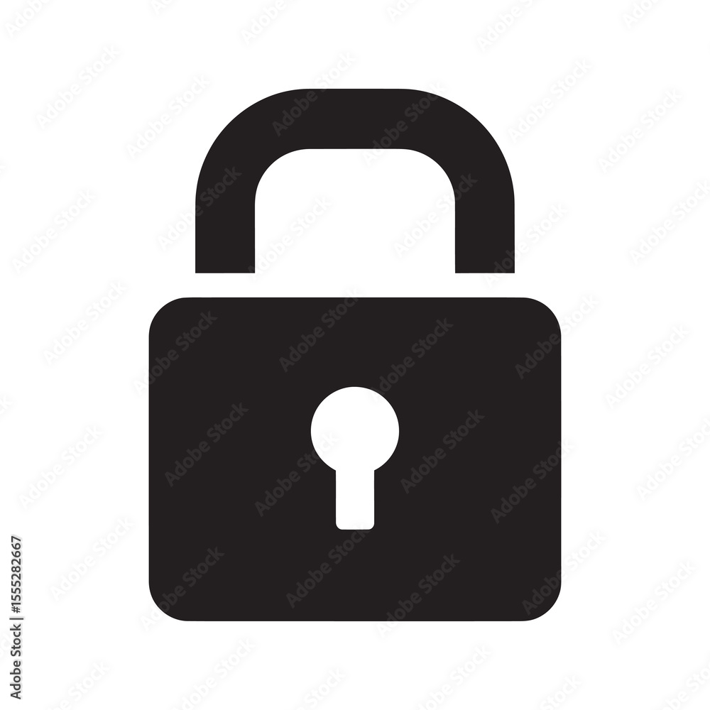 Poster padlock security icon representing data privacy safety protection and secure access for website encr
