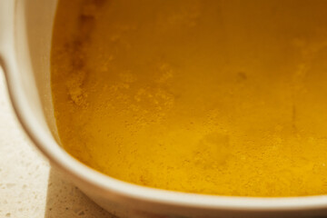 Fresh, warm homemade ghee (clarified butter)