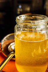 Fresh, warm homemade ghee (clarified butter)