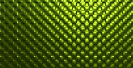 Metallic Green Woven Texture with Shiny Squares

