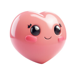 Fototapeta premium Pink heart cartoon illustration isolated on a white background