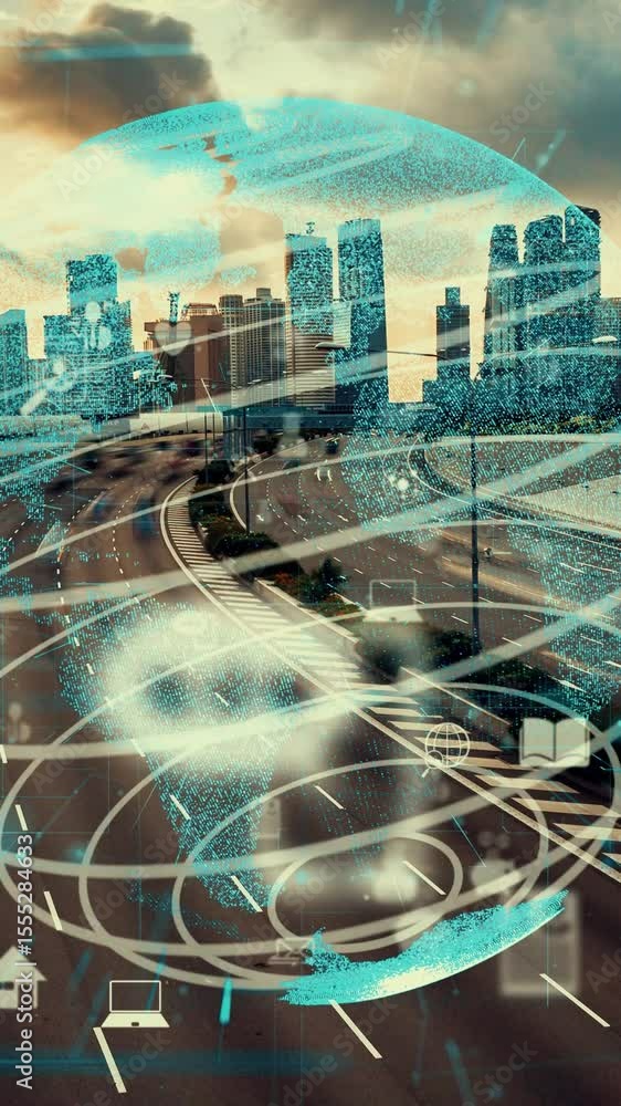 Poster global connection and the internet network modernization in smart city . concept of future 5g wirele