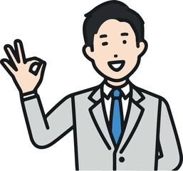 Okay sign business man wearing a suit
