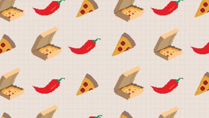 Spicy pizza box chili orange fast-food background