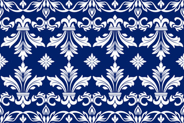 seamless floral pattern , Navajo, Navajo blue, ethnic, geometric, white