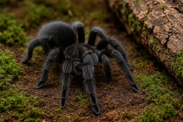 spider on a black background