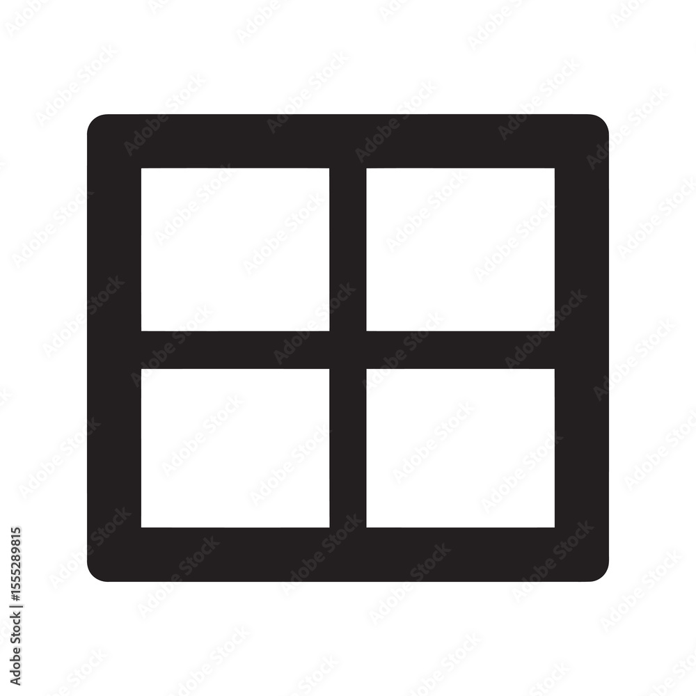 Poster window pane icon for a house representing a piece of architecture a home exterior detail or a simple