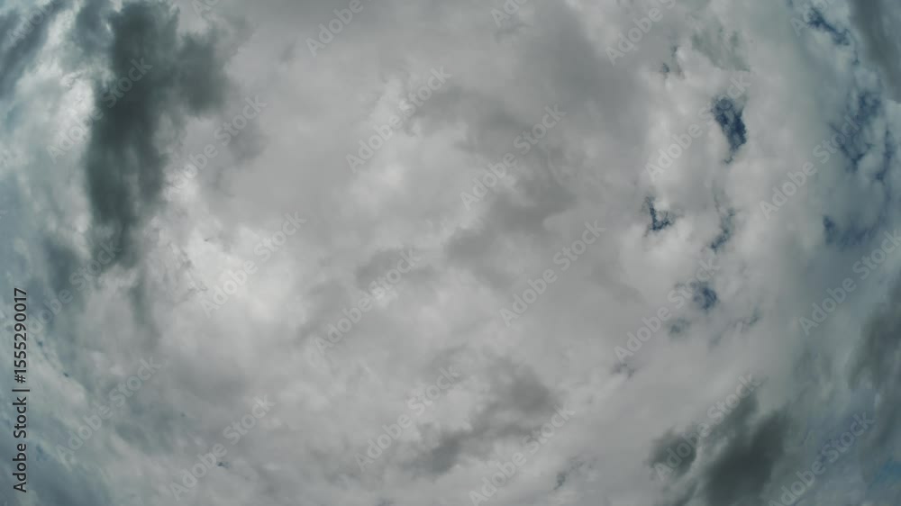 Canvas Prints timelapse looking straight up with a fisheye lens at a cloud filled sky with billowing clouds