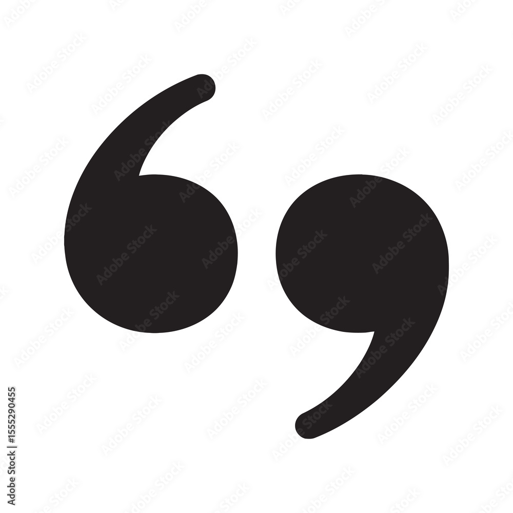 Poster quotation mark icon for a direct quote from a speech a citation in a text or a testimonial from a cu