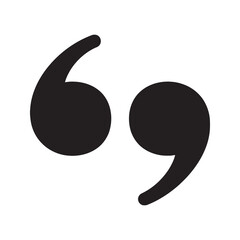 Quotation mark icon for a direct quote from a speech a citation in a text or a testimonial from a customer for a review vector solid glyph icon