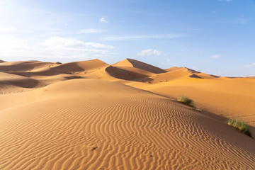 View of Sahara Desert in Morocco, Africa. The Sahara Desert is the world's largest hot desert.