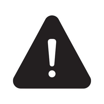 Warning sign icon with an exclamation mark in a triangle representing a system error a danger alert and a caution for a potential hazard vector solid glyph icon