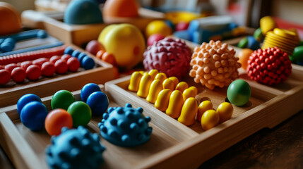 That Support Sensory Integration Weighted blankets or lap pads Balance boards or wobble cushions Therapy balls Chewy toys or oral motor tools Montessori knobbed cylinders 