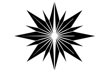 Black and white star floral tattoo: a vector illustration of a tribal star with decorative plant elements