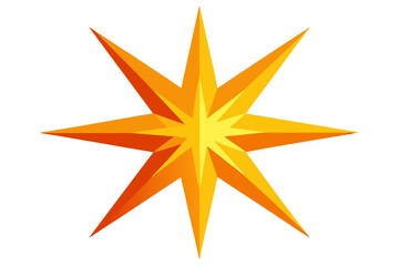 Golden vector star symbol for Christmas decoration, a shiny 3D icon design