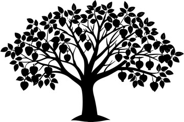 Governors Plum Tree Vector Silhouette