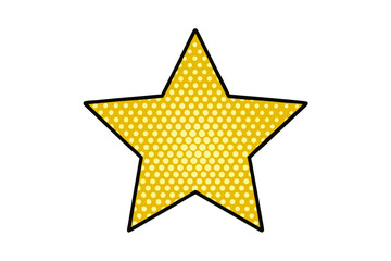 Obraz premium Shining 3D golden star icon, a festive yellow symbol of celebration and award, isolated on white