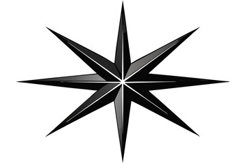 A shining gold and silver Christmas star compass rose vector design, a festive holiday symbol