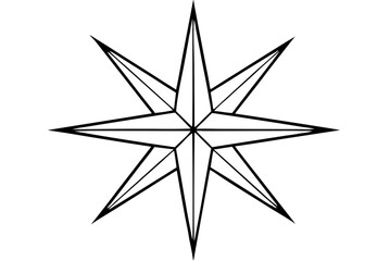 Golden 3D vector illustration of a shiny Christmas star compass rose design