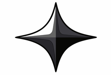 Fototapeta premium Black and white vector star illustration, a shiny design element and symbol