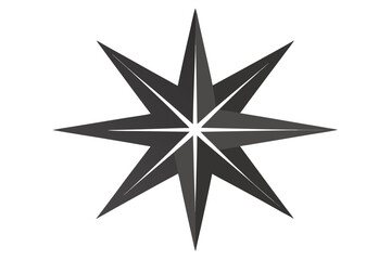 Shiny silver compass and black star vector illustration design