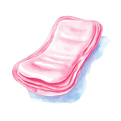 watercolor of Sanitary Pads, vector, isolated on a white background.