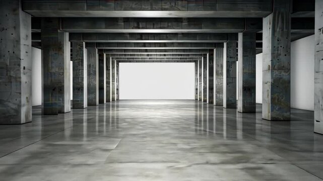 Concrete Structure Tunnel: A captivating composition presents a stark concrete structure, its repeating columns creating a compelling tunnel effect.