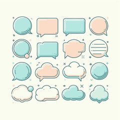 Speech Bubble Vector Pack in Modern Flat Style

