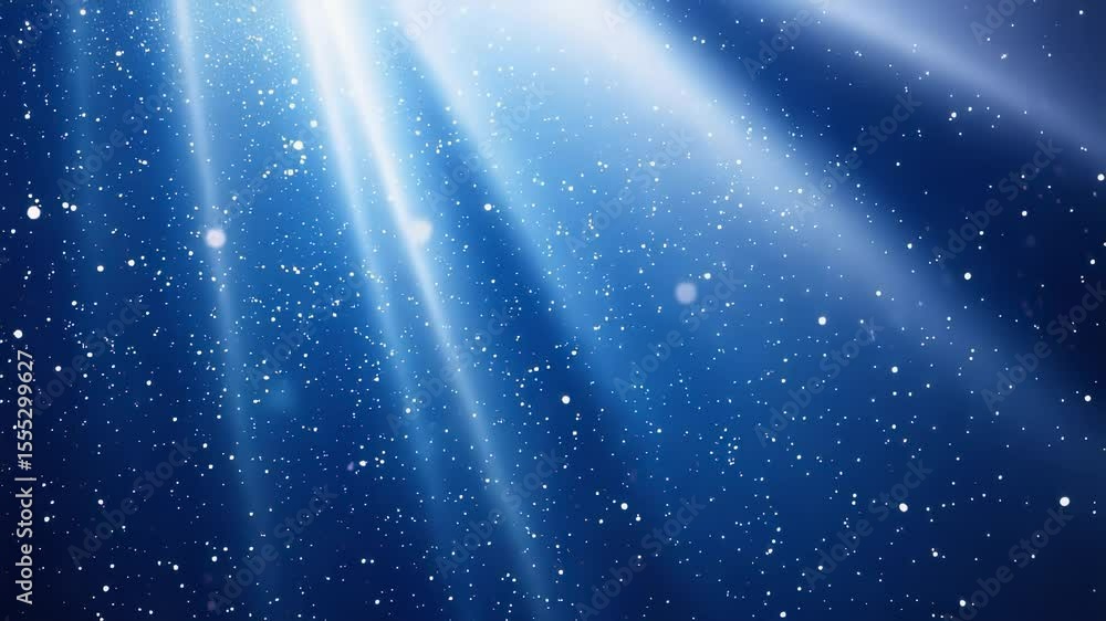 Aufkleber abstract blue background with light rays and bokeh particles