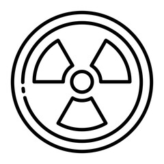 radiation hazard outline icon for nuclear and exposure risk