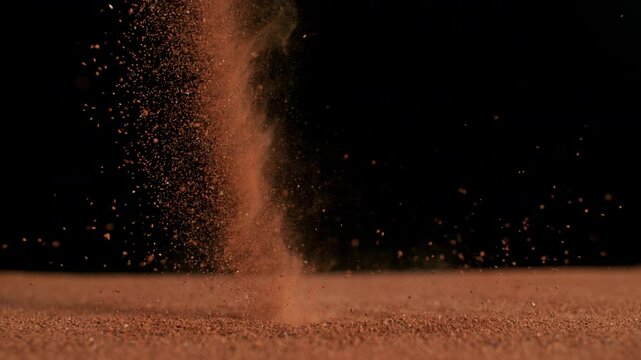 Baseball Ball Falling on Clay in Super Slow Motion, 1000fps.