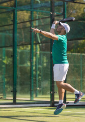 Dynamic padel action shot for fitness campaigns ads and event promotion