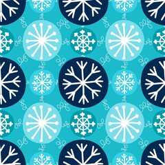 Christmas ice scribble seamless snowflakes pattern for wrapping paper and fabric