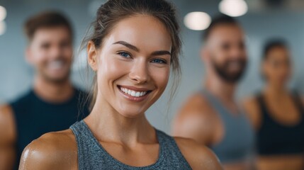 Diverse group fitness class at embassy gym engaging community spirit