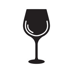 Elegant wine glass icon for serving red or white wine a piece of stemware for a bar restaurant or special occasion celebration vector solid glyph icon