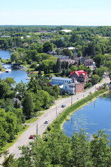 Fototapeta premium small village on the river