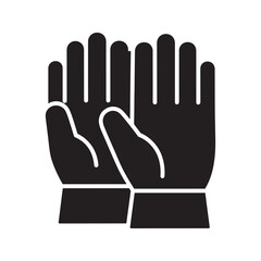 Obraz premium Safety gloves glyph icon for hand protection personal protective equipment and industrial work gear vector illustration graphic design vector solid glyph icon