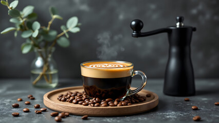 Morning Coffee Ritual Aromatic Brew From Freshly Ground Beans