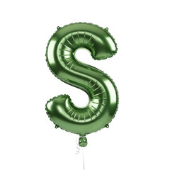 3D-Grafik – Grüner Luftballon in Form der Buchstabe S