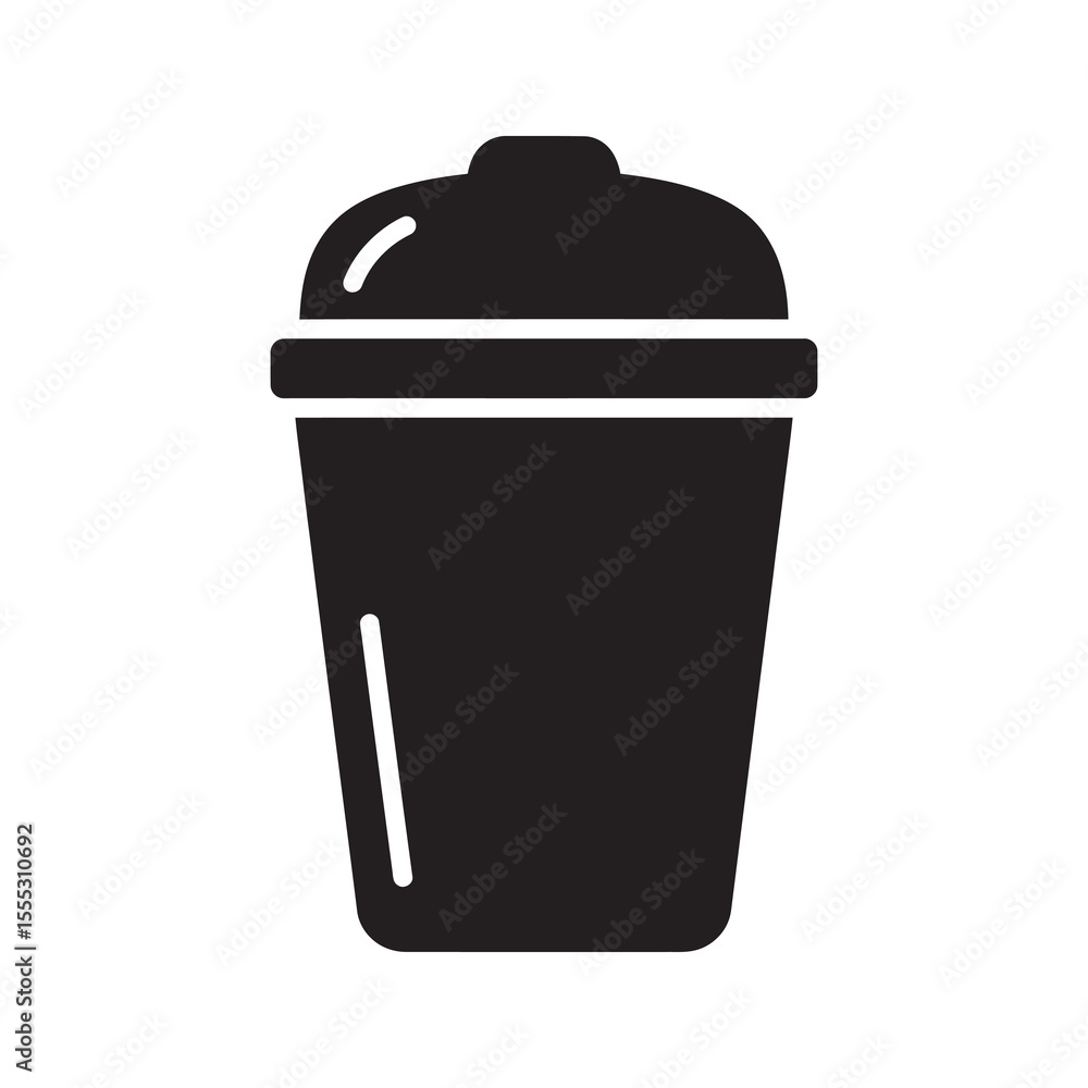Poster simple trash can icon for waste disposal garbage collection and recycling a symbol for deleting digi