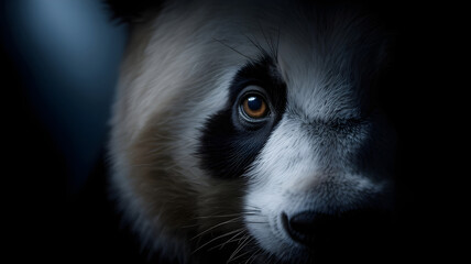 Fototapeta premium A dramatic close up of a giant panda's face