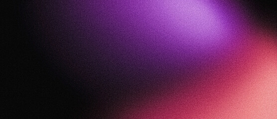 Abstract red purple pink black grainy background, blurred vibrant color gradient shape on dark noise texture backdrop banner header cover poster design