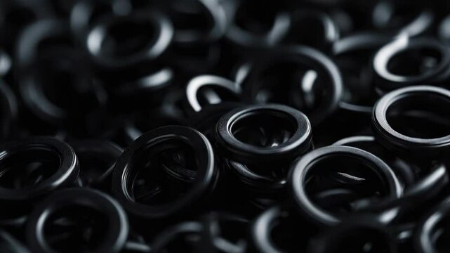 Pack of black rubber o-rings.