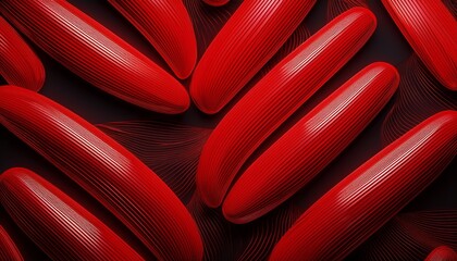 repeating red capsule shaped forms in a seamless layout continuous thin linear outlines on dark background create a stylish geometric backdrop for modern projects wallpapers and product visuals