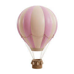 3d hot air ballon isolated on transparent background, PNG, 3D balloon PNG, floating balloon, air balloon image, 3D rendering balloon, hot air balloon