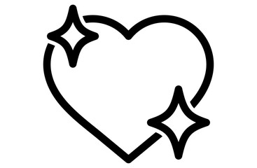 キラキラ輝くハートのベクターアイコン